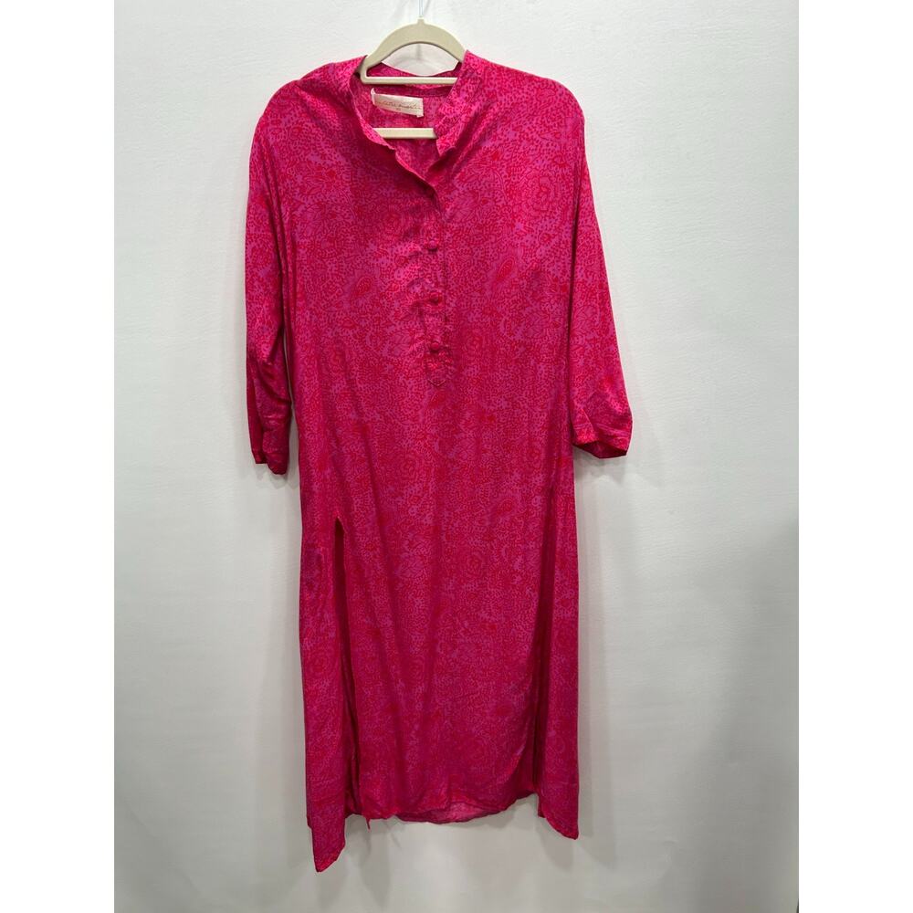 Natalie Martin Fiore Magenta Pink Boho Midi Maxi Dress Side Slits Size XS‎ FLAW